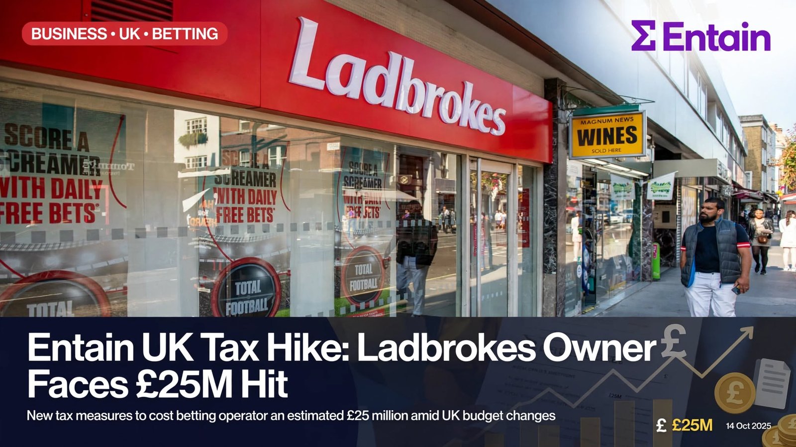 Entain UK Tax Hike: Ladbrokes Owner Faces £25M Hit